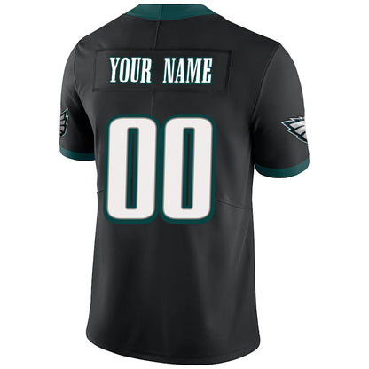 Custom P.Eagles Black Stitched Player Vapor Game Football Jerseys