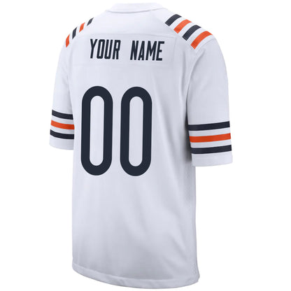 Custom C.Bears White Alternate Classic Limited 100th Season Football Jerseys