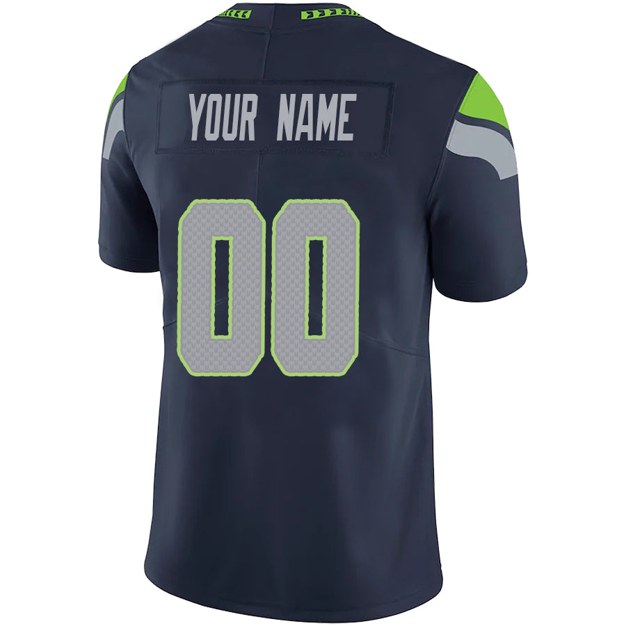 Custom S.Seahawks Navy Stitched Player Vapor Game Football Jerseys