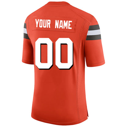 Custom C.Browns Jerseys Orange Stitched Player Vapor Game Football Jerseys