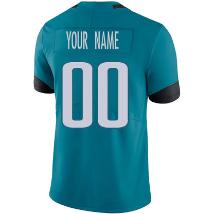 Custom J.Jaguars Teal Stitched Player Vapor Game Football Jerseys