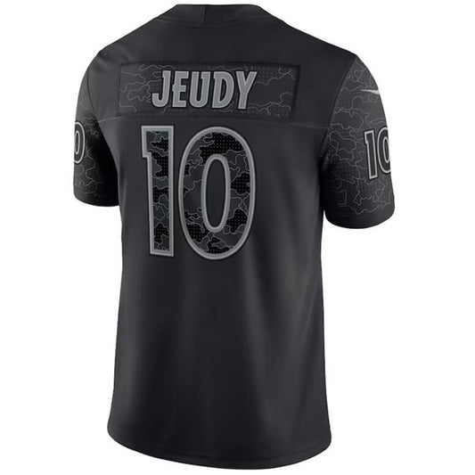 D.Broncos #10 Jerry Jeudy Black RFLCTV Limited Player Game Football Jerseys