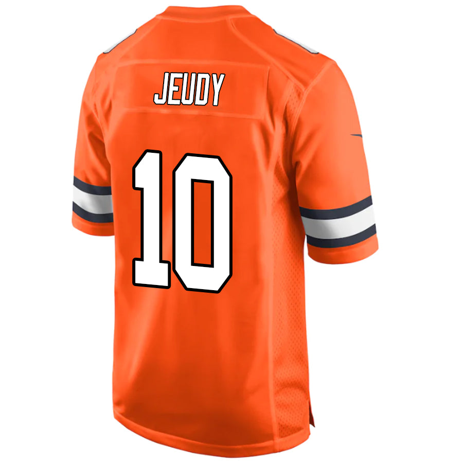 D.Broncos #10 Jerry Jeudy Orange Stitched Player Vapor Game Football Jerseys