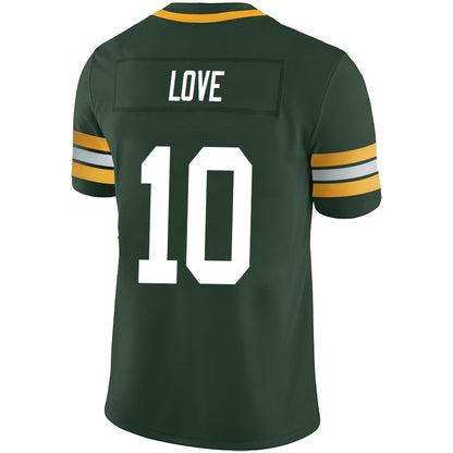 GB.Packer #10  Jordan Love Green Player Jersey Game Stitched Football Jerseys