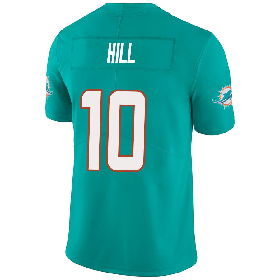 M.Dolphins #10 Tyreek Hill Aqua Stitched Player Vapor Game Football Jerseys