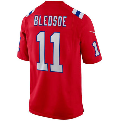 NE.Patriots #11 Drew Bledsoe Red Retired Player Alternate Game Football Jerseys