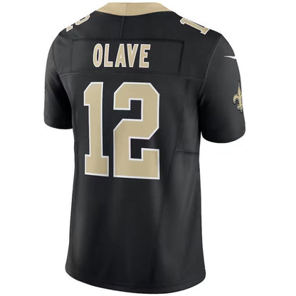 NO.Saints #12 Chris Olave Black Stitched Player Vapor F.U.S.E. Limited Football Jerseys