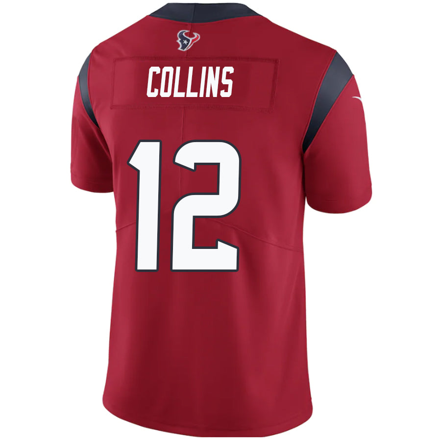 H.Texans #12 Nico Collins Red Stitched Player Game Football Jerseys