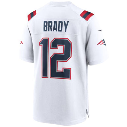 NE.Patriots #12 Tom Brady White Player Jersey Stitched Game Football Jerseys