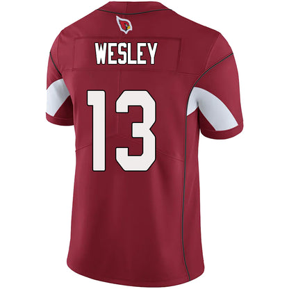 A.Cardinal 13# Antoine Wesley Red Stitched Player Vapor Game Football Jerseys