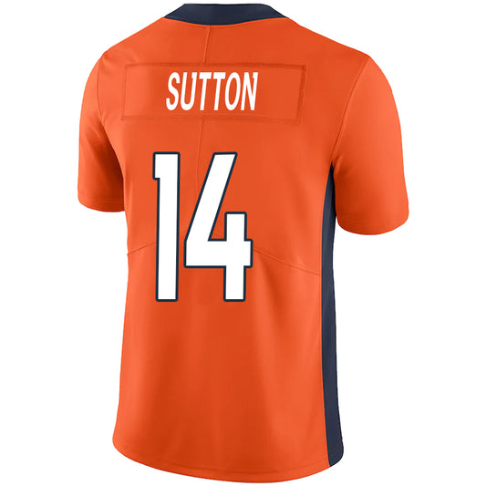 D.Broncos #14 Courtland Sutton Orange Stitched Player Game Football Jerseys