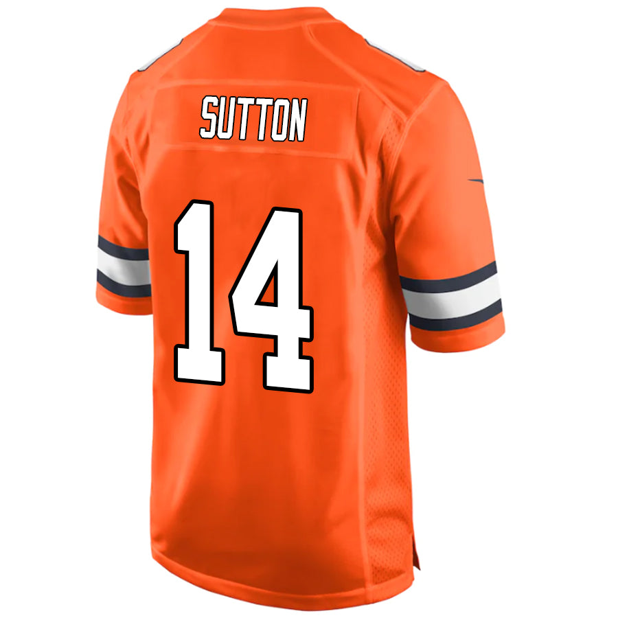 D.Broncos #14 Courtland Sutton Orange Stitched Player Vapor Game Football Jerseys