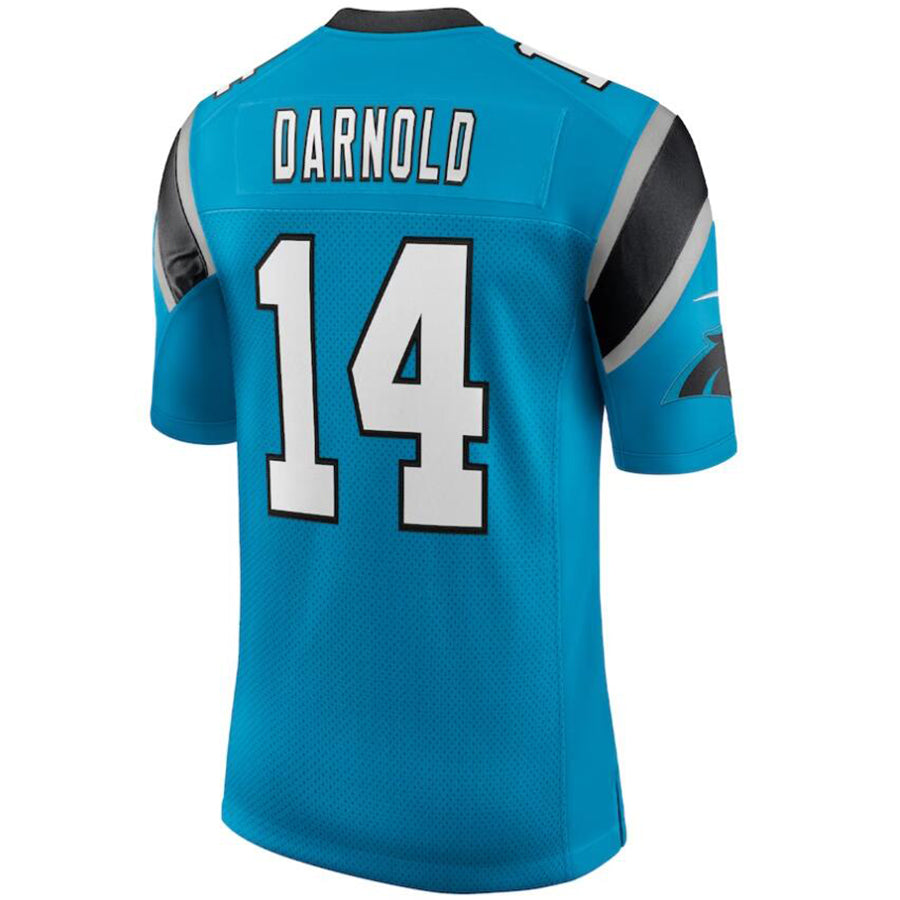 C.Panthers #14 Sam Darnold Blue Vapor Limited Player Game Football Jerseys