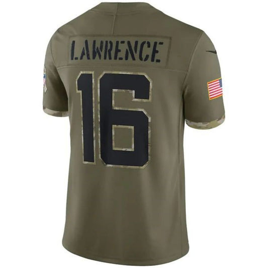 J.Jaguars #16 Trevor Lawrence Olive 2022 Salute To Service Limited Football Jerseys