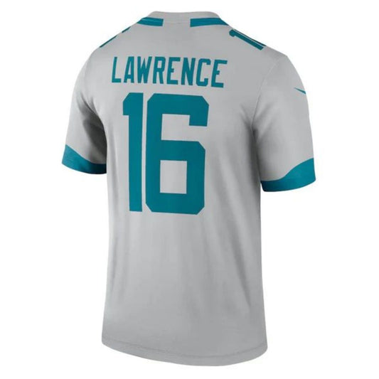 J.Jaguars #16 Trevor Lawrence Gray Stitched Player Silver Inverted Legend Game Football Jerseys