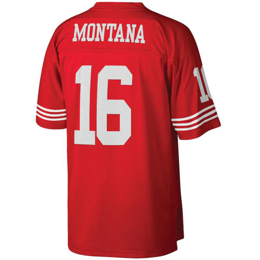 SF.49ers #16 Joe Montana Mitchell & Ness Scarlet Big & Tall 1990 Retired Player Replica Jersey