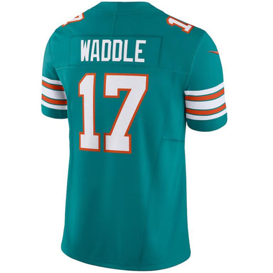 M.Dolphins #17 Jaylen Waddle Aqua Stitched Player Vapor Elite Football Jerseys