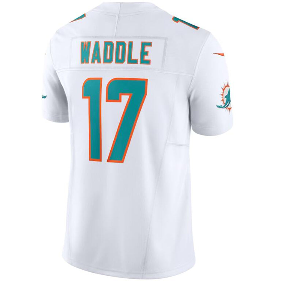 M.Dolphins #17 Jaylen Waddle White Stitched Player Vapor F.U.S.E. Limited Game Football Jerseys