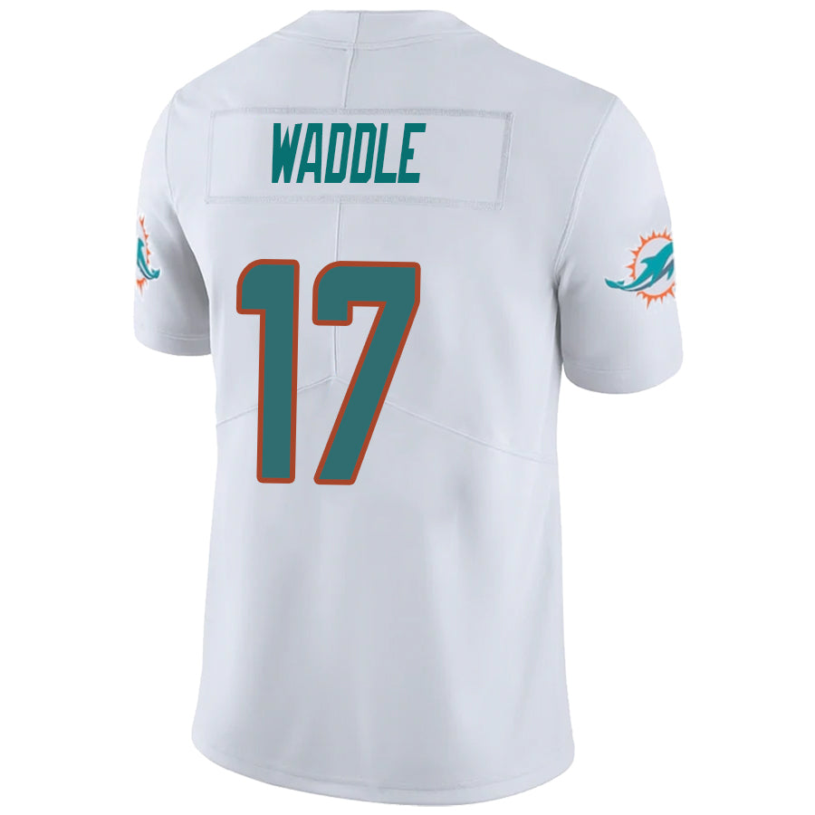 M.Dolphins #17 Jaylen Waddle White Stitched Player Vapor Game Football Jerseys