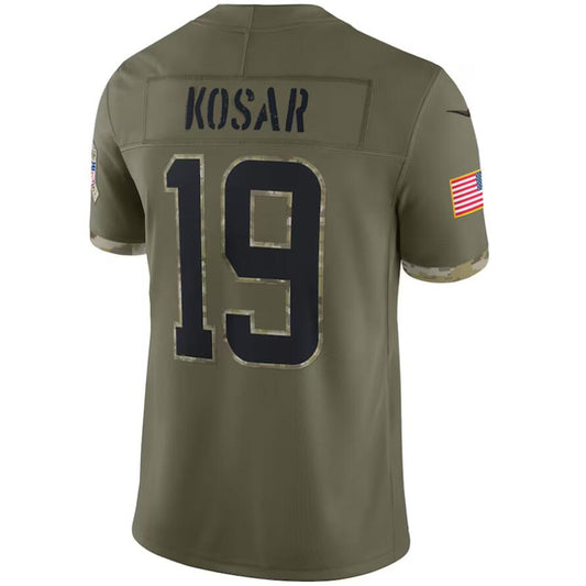 C.Browns #19 Bernie Kosar Olive 2022 Salute To Service Retired Player Limited Jersey Football Jerseys