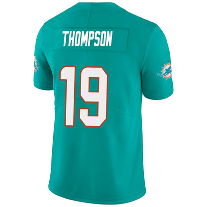 M.Dolphins #19 Skylar Thompson Aqua Stitched Player Vapor Game Football Jerseys