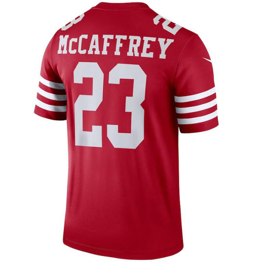 SF.49ers #23 Christian McCaffrey Black Stitched Player Scarlet Legend Football Jerseys