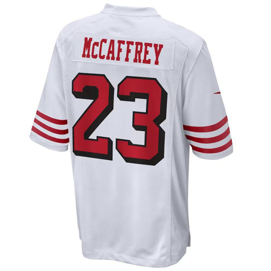 SF.49ers #23 Christian McCaffrey White Stitched Player Vapor Game Football Jerseys