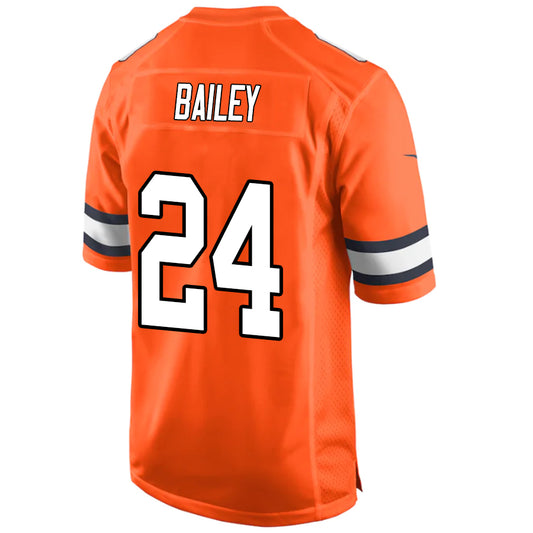 D.Broncos #24 Champ Bailey Orange Stitched Player Vapor Game Football Jerseys