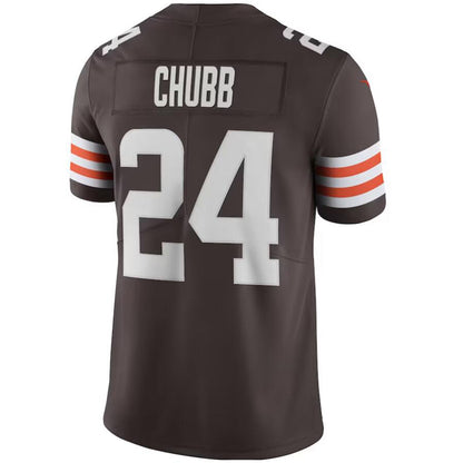 C.Browns #24 Nick Chubb Brown Vapor F.U.S.E. Limited Player Jersey Stitched Football Jerseys