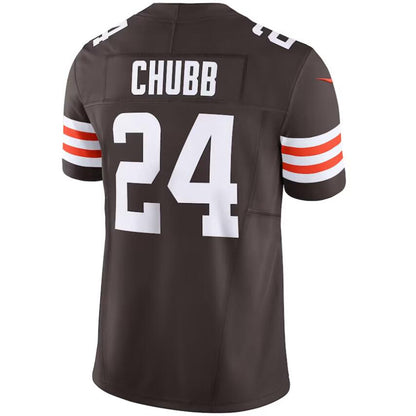 C.Browns #24 Nick Chubb Brown Vapor F.U.S.E. Limited Jersey American Stitched Football Jerseys