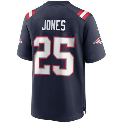 NE.Patriots #25 Marcus Jones Navy Stitched Player Game Football Jerseys