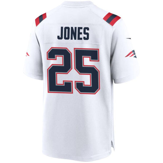 NE.Patriots #25 Marcus Jones White Stitched Player Game Football Jerseys