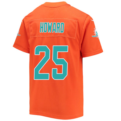 M.Dolphins #25 Xavien Howard Orange Stitched Player Vapor Game Football Jerseys