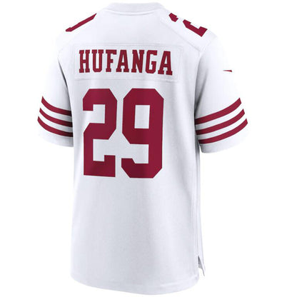 SF.49ers #29 Talanoa Hufanga White Stitched Player Vapor Game Football Jerseys