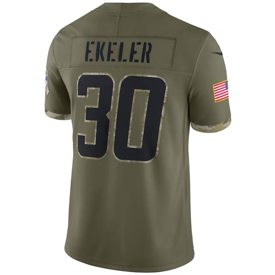 LA.Chargers #30 Austin Ekeler Ekeler Olive 2022 Salute To Service Limited Player Football Jerseys