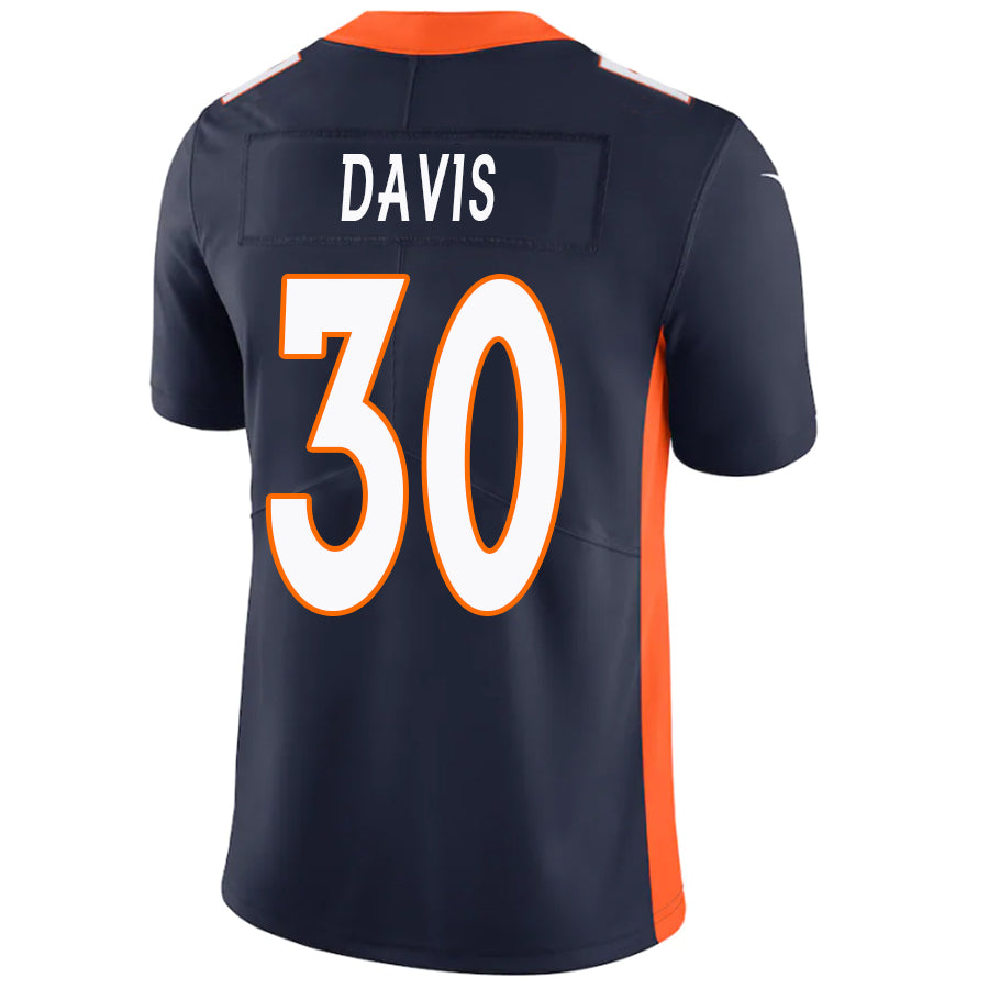 D.Broncos #30 Terrell Davis Navy Stitched Player Vapor Game Football Jerseys