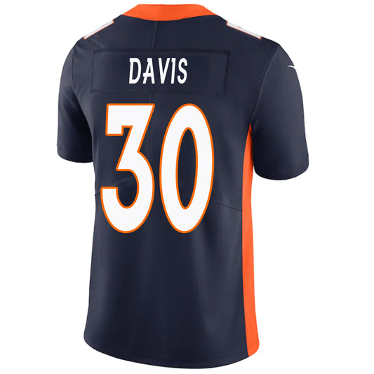 D.Broncos #30 Terrell Davis Navy Stitched Player Vapor Game Football Jerseys