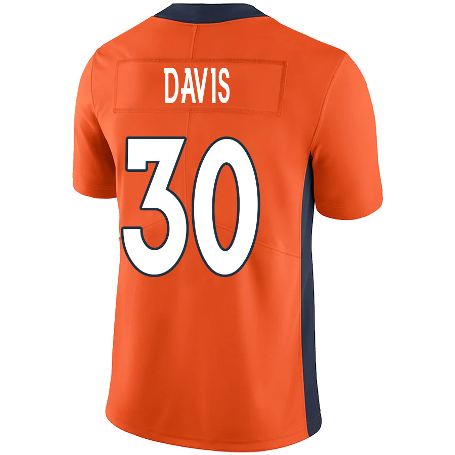 D.Broncos #30 Terrell Davis Orange Stitched Player Game Football Jerseys