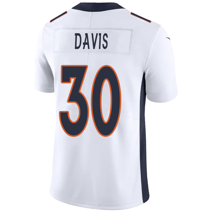 D.Broncos #30 Terrell Davis White Stitched Player Game Football Jerseys