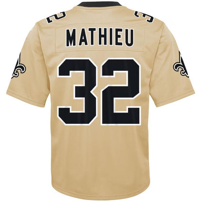 NO.Saints #32 Tyrann Mathieu Gold Stitched Player American Game Football Jerseys