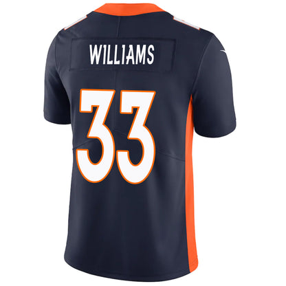 D.Broncos #33 Javonte Williams Navy Stitched Player Game Football Jerseys