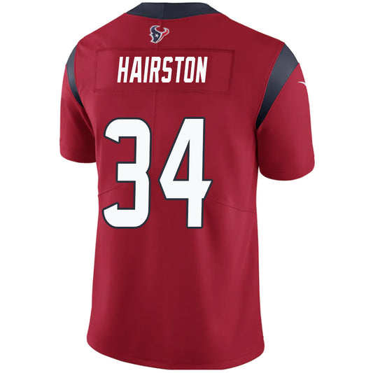 H.Texans #34 Troy Hairston Red Stitched Player Game Football Jerseys