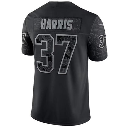 NE.Patriots #37 Damien Harris Black Stitched Player Game Football Jerseys