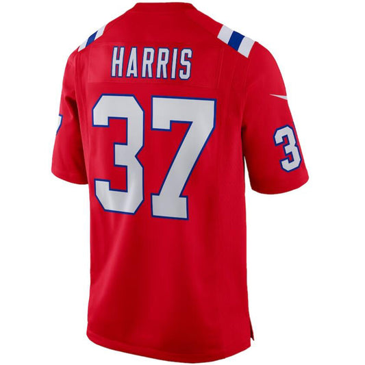 NE.Patriots #37 Damien Harris Red Stitched Player Alternate Game Football Jerseys