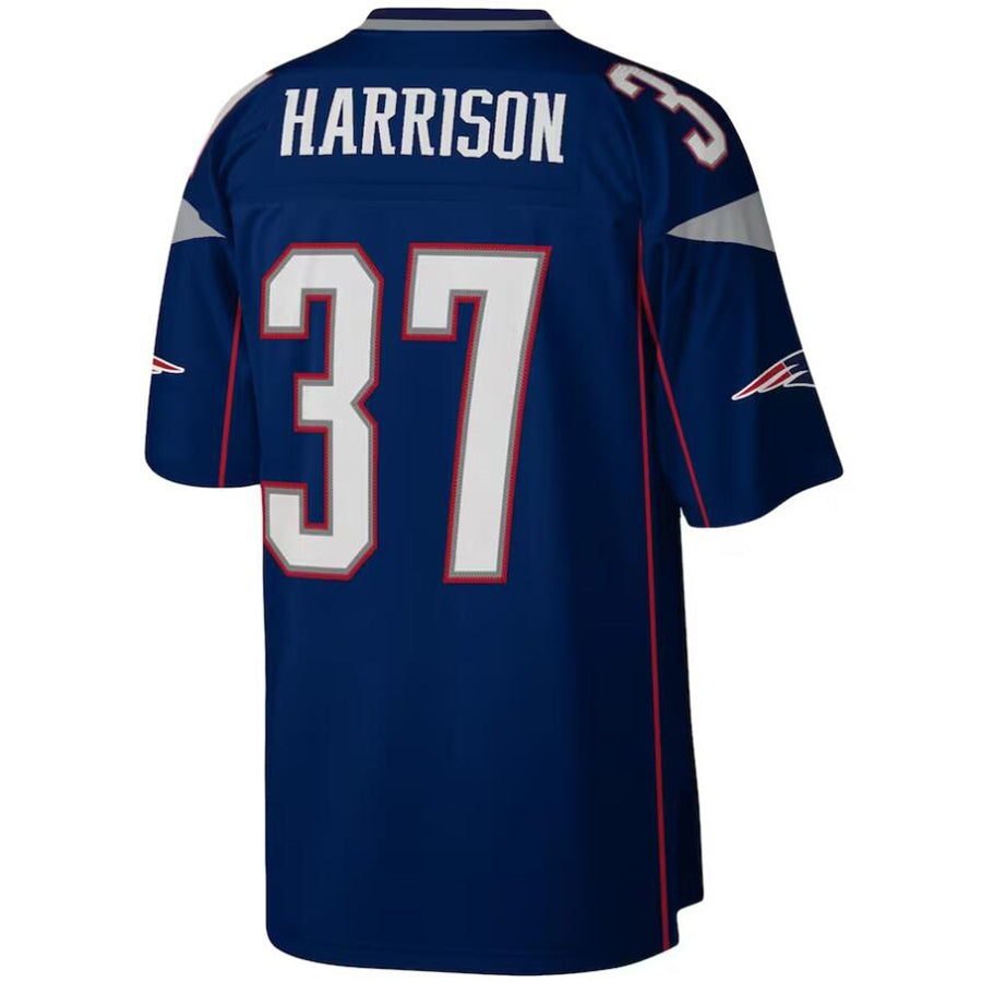 NE.Patriots #37 Damien Harris Rodney Harrison Mitchell & Ness Navy Legacy Replica Jersey