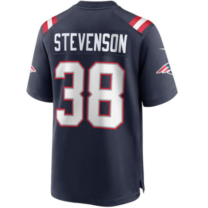 NE.Patriots #38 Rhamondre Stevenson Navy Stitched Player Alternate Game Football Jerseys