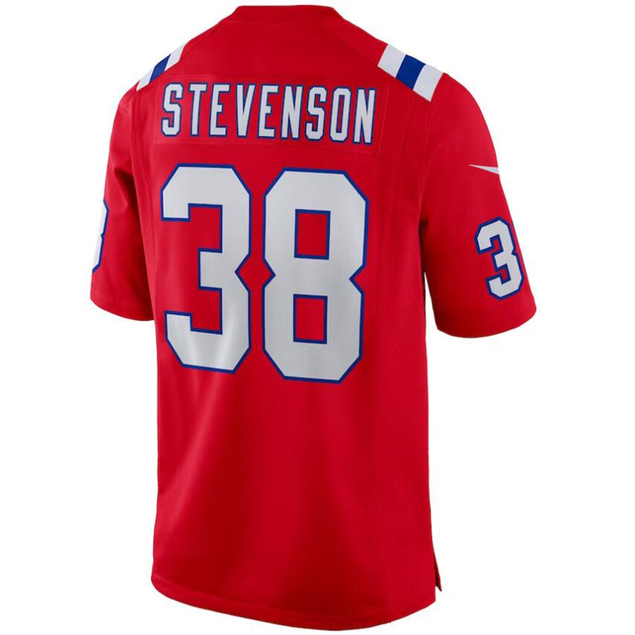 NE.Patriots #38 Rhamondre Stevenson Red Stitched Player Alternate Game Football Jerseys