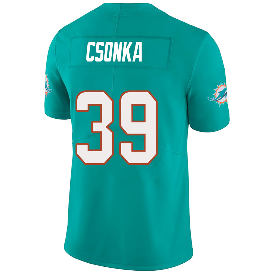 M.Dolphins #39 Larry Csonka Aqua Stitched Player Vapor Game Football Jerseys