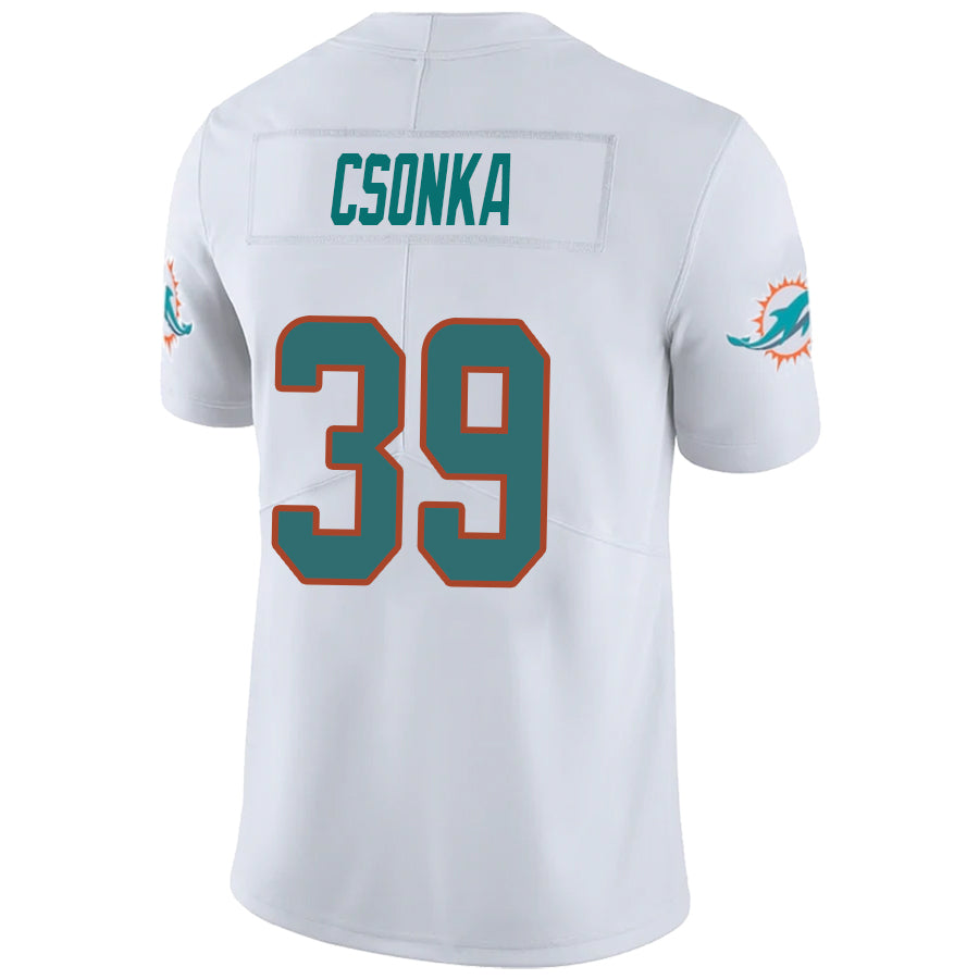 M.Dolphins #39 Larry Csonka White Stitched Player Vapor Game Football Jerseys