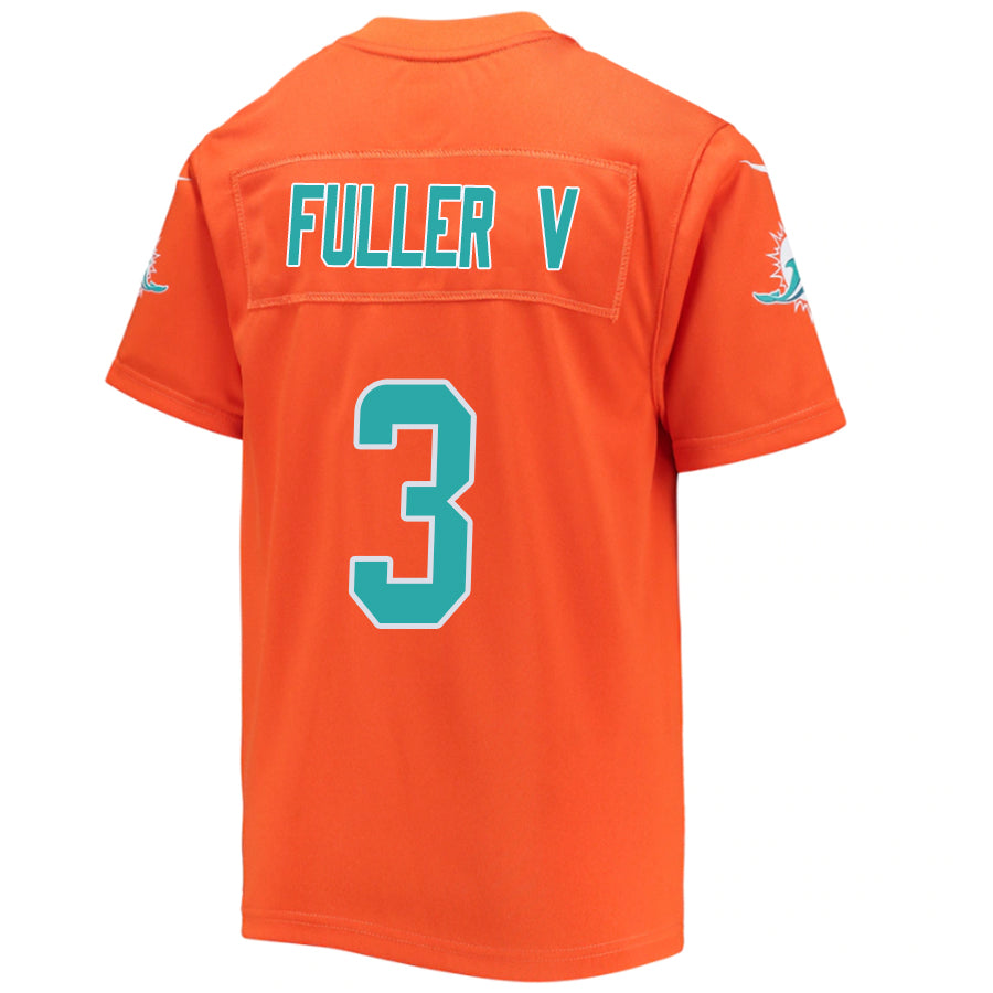 M.Dolphins #3 Will Fuller V Orange Stitched Player Vapor Game Football Jerseys